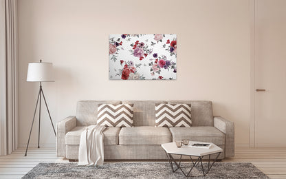 Blume Leinwandbild Rot Weiß 90x60 DD120260 Keilrahmenbild Wandbild Leinwand