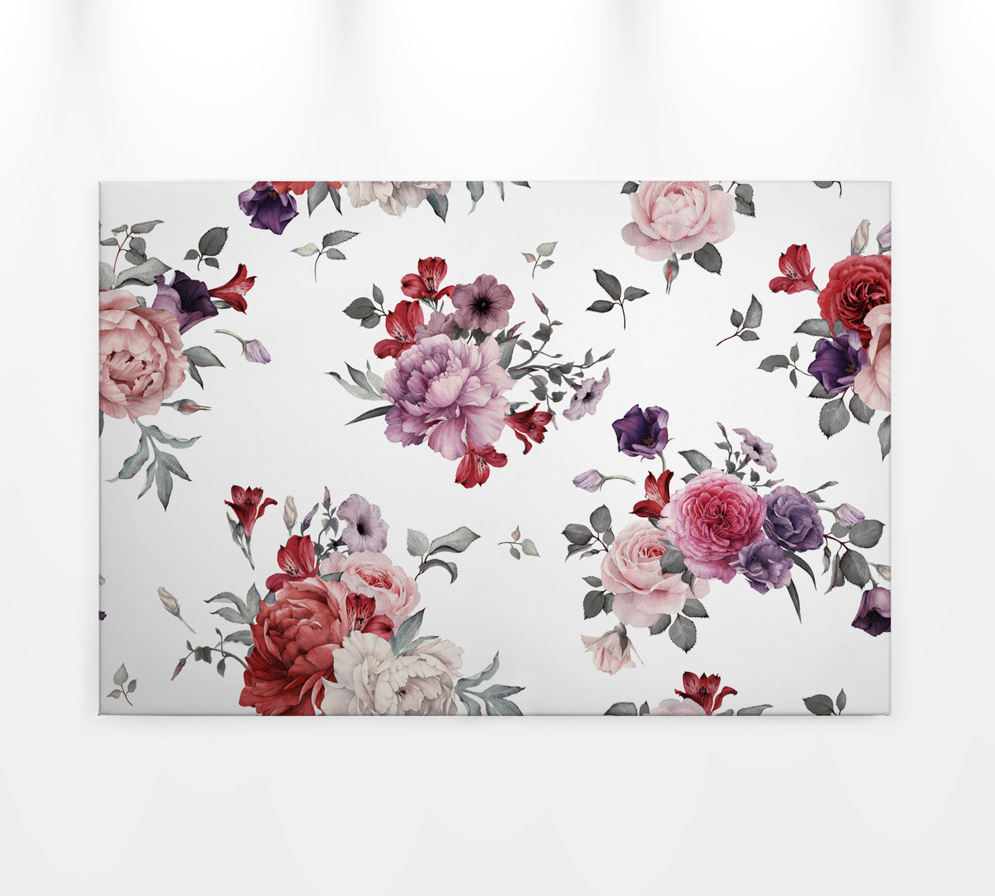 Blume Leinwandbild Rot Weiß 90x60 DD120260 Keilrahmenbild Wandbild Leinwand