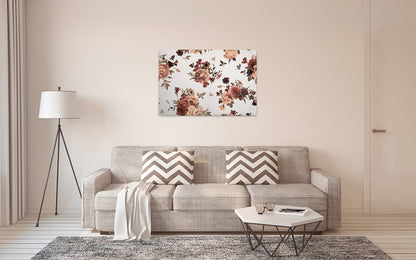 Leinwandbild Blume Beige Weiß 90x60 DD120261 Wandbild Leinwand Floral Natur