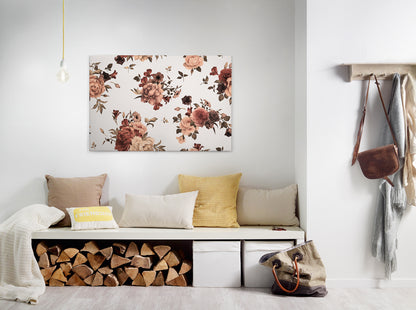 Leinwandbild Blume Beige Weiß 90x60 DD120261 Wandbild Leinwand Floral Natur