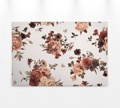Leinwandbild Blume Beige Weiß 90x60 DD120261 Wandbild Leinwand Floral Natur