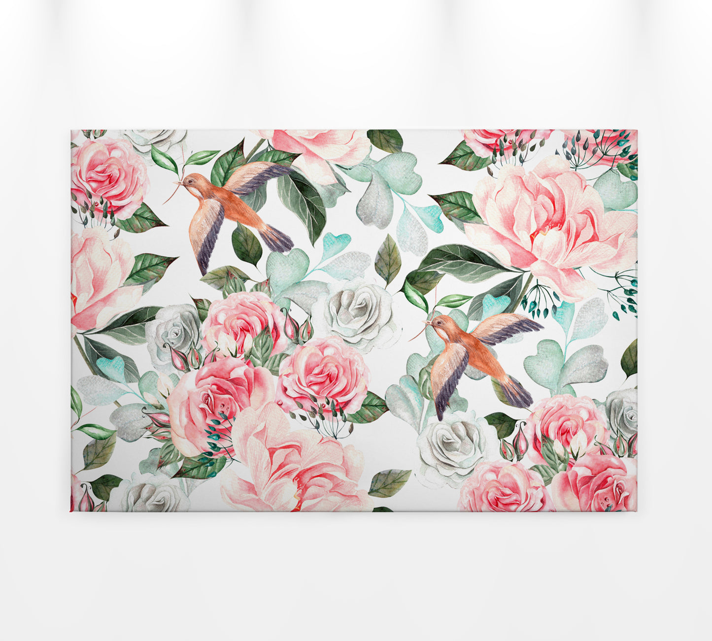 Blumen Leinwandbild Grün Paradies 90x60 DD120263 Wandbild Natur Rosa Leinwand