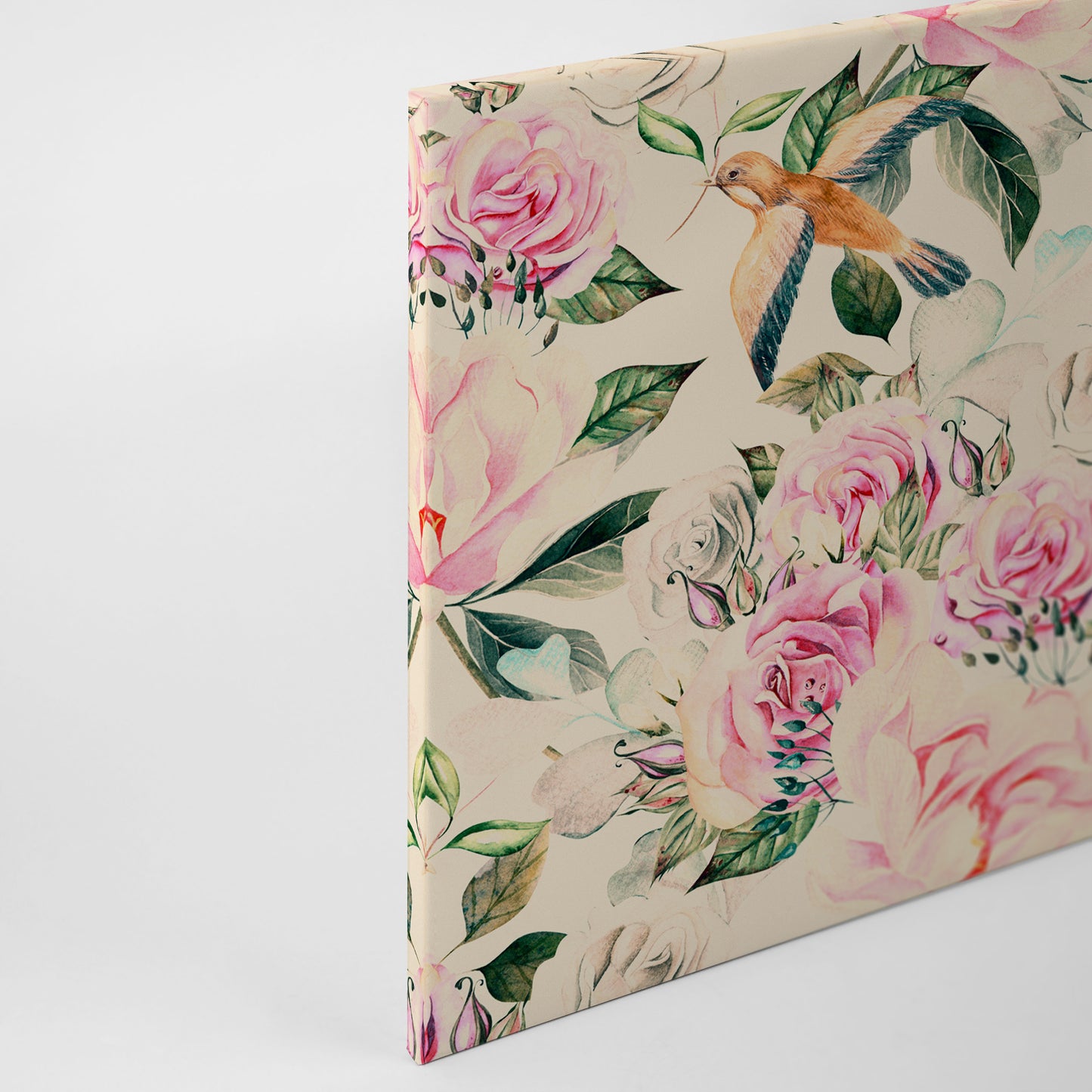 Leinwandbild Blume Beige Rosa 90x60 DD120264 Keilrahmenbild Wandbild Natur