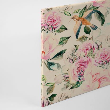 Leinwandbild Blume Beige Rosa 90x60 DD120264 Keilrahmenbild Wandbild Natur