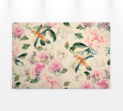 Leinwandbild Blume Beige Rosa 90x60 DD120264 Keilrahmenbild Wandbild Natur