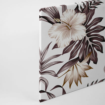 Leinwandbild Blumen Braun Weiß 90x60 DD120268 Keilrahmenbild Vogel Wandbild