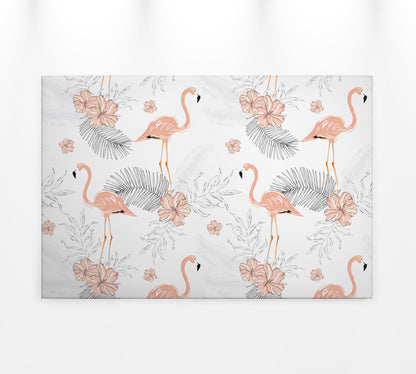 Blumen Leinwandbild Rosa 90x60 DD120270 Keilrahmenbild mit Flamingos Wandbild