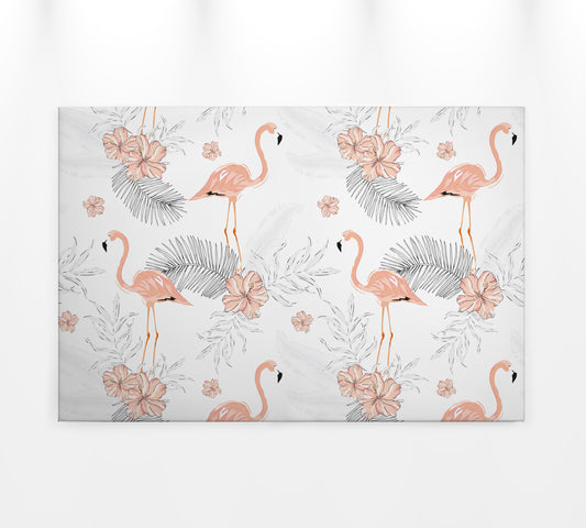 Blumen Leinwandbild Rosa 90x60 DD120270 Keilrahmenbild mit Flamingos Wandbild