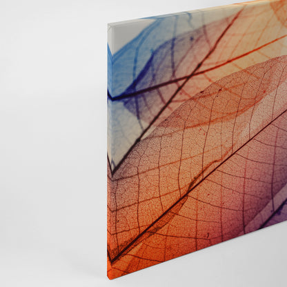 Blätter Leinwandbild Orange 90x60 DD120272 Keilrahmen Wandbild Natur Gelb