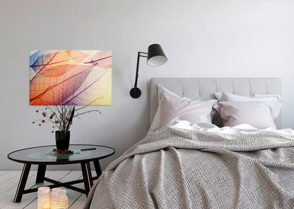 Blätter Leinwandbild Orange 90x60 DD120272 Keilrahmen Wandbild Natur Gelb