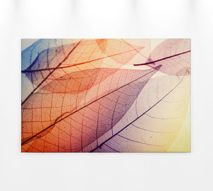 Blätter Leinwandbild Orange 90x60 DD120272 Keilrahmen Wandbild Natur Gelb