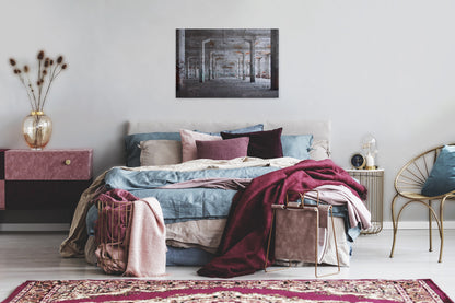 Leinwandbild Lagerhalle Grau 90x60 DD120274 Keilrahmenbild Wandbild Modern