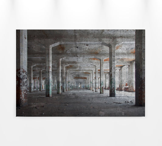 Leinwandbild Lagerhalle Grau 90x60 DD120274 Keilrahmenbild Wandbild Modern