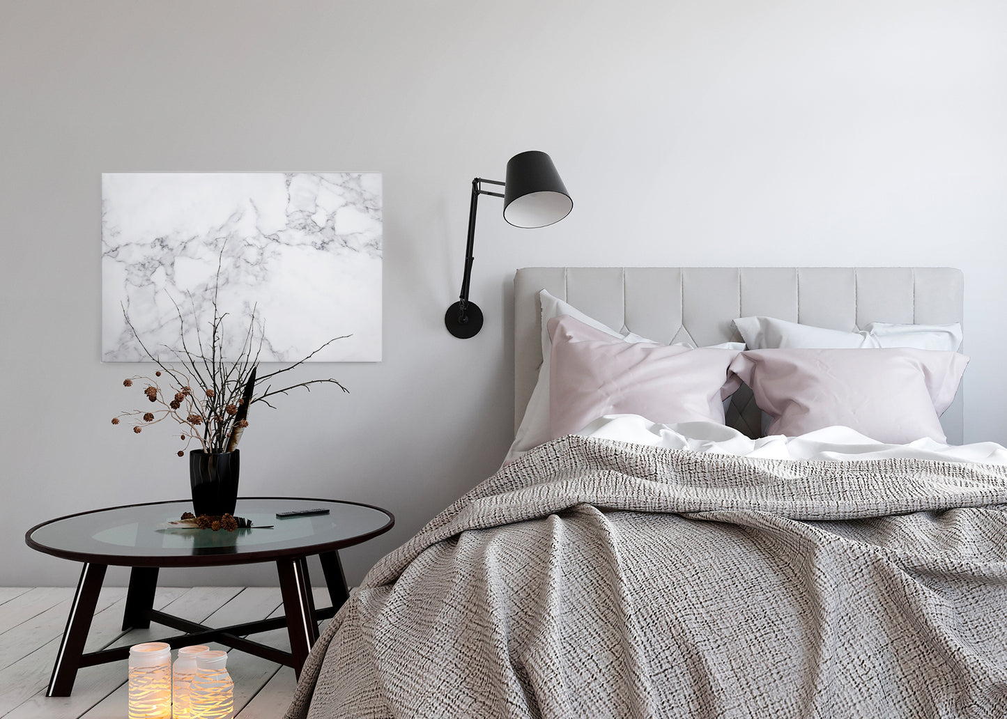 Marmor Leinwandbild Weiß Grau 90x60 DD120276 Keilrahmenbild Wandbild Modern