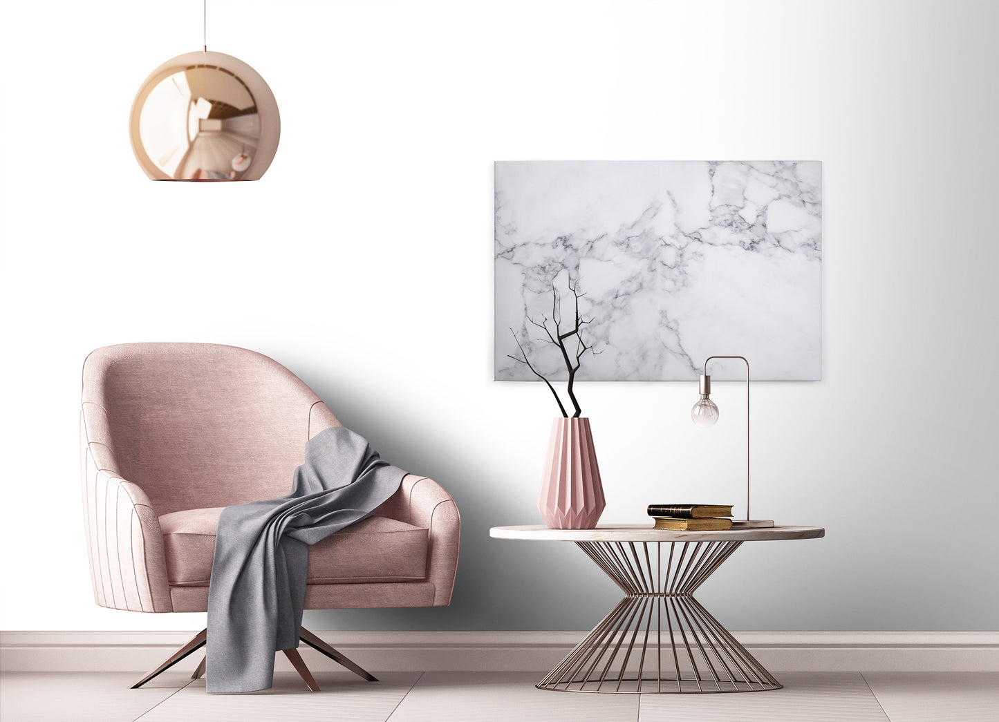 Marmor Leinwandbild Weiß Grau 90x60 DD120276 Keilrahmenbild Wandbild Modern