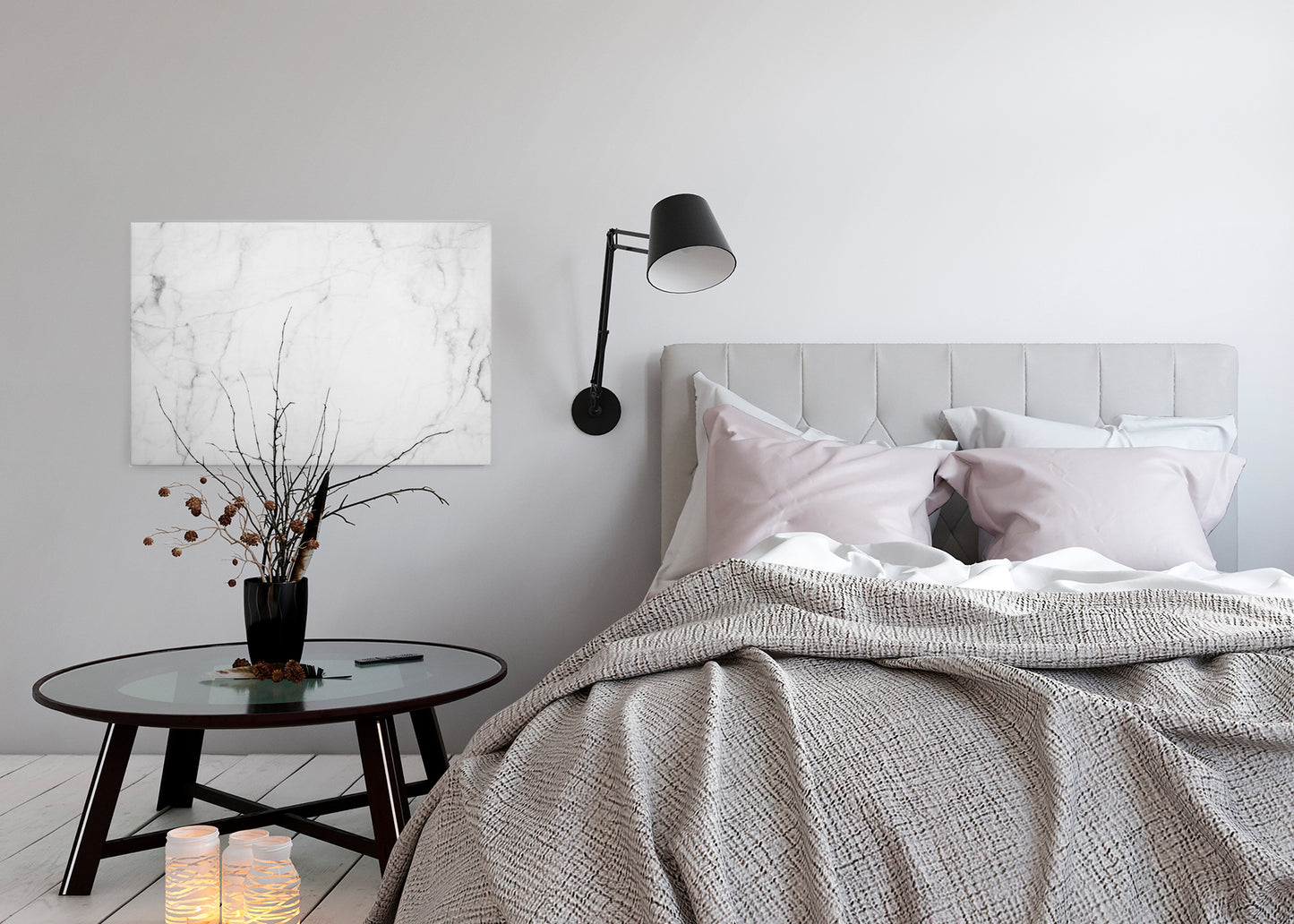 Marmor Leinwandbild Weiß Grau 90x60 DD120277 Keilrahmenbild Wandbild Modern