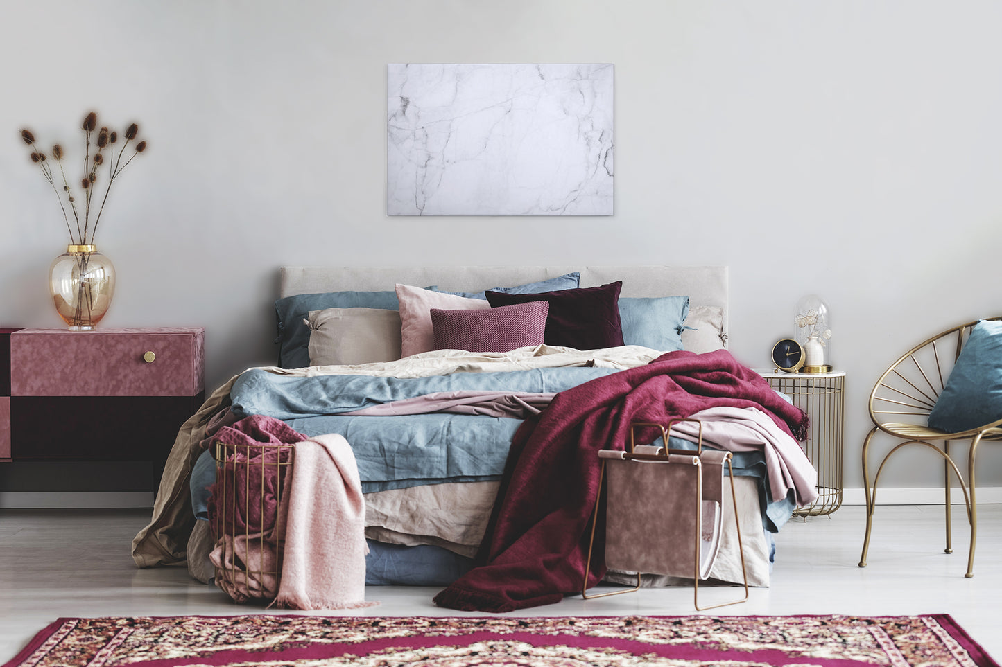 Marmor Leinwandbild Weiß Grau 90x60 DD120277 Keilrahmenbild Wandbild Modern