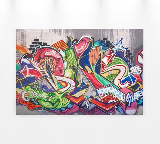 Graffiti Leinwandbild 90x60 DD120279 Wandbild Street Art Jugendzimmer Bunt