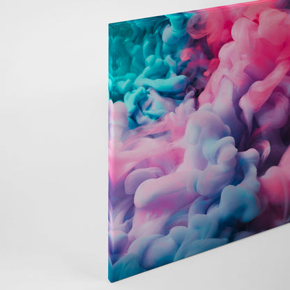 Abstrakte Kunst Leinwandbild 90x60 DD120280 Wandbild Leinwand Rauchwolke Bunt