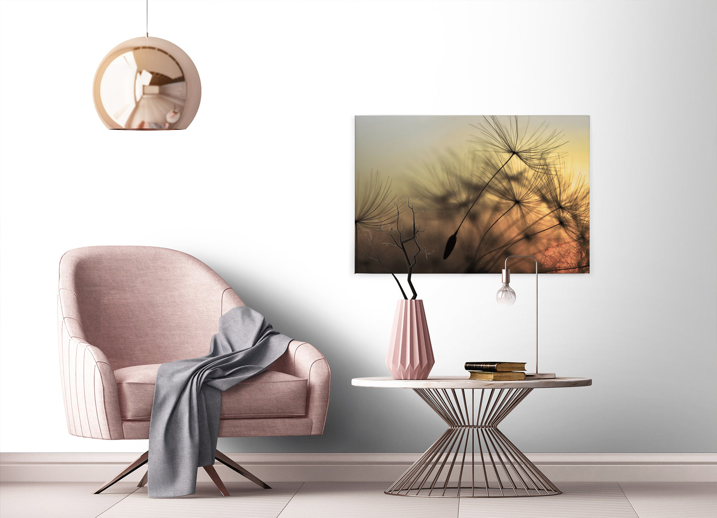 Löwenzahn Leinwandbild Orange 90x60 DD120285 Wandbild Leinwand Natur Gelb