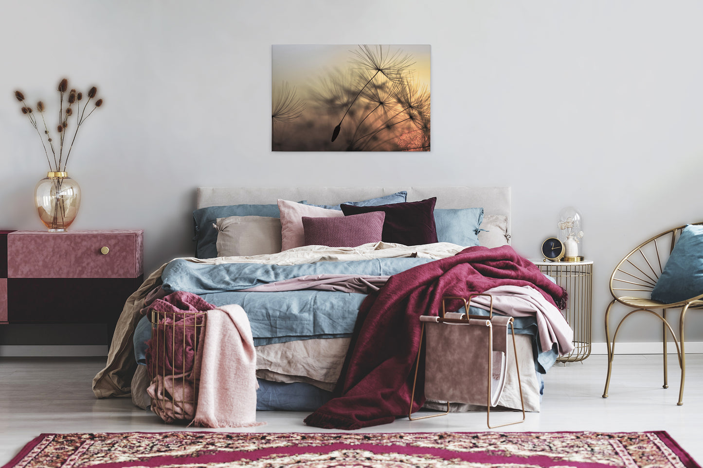 Löwenzahn Leinwandbild Orange 90x60 DD120285 Wandbild Leinwand Natur Gelb