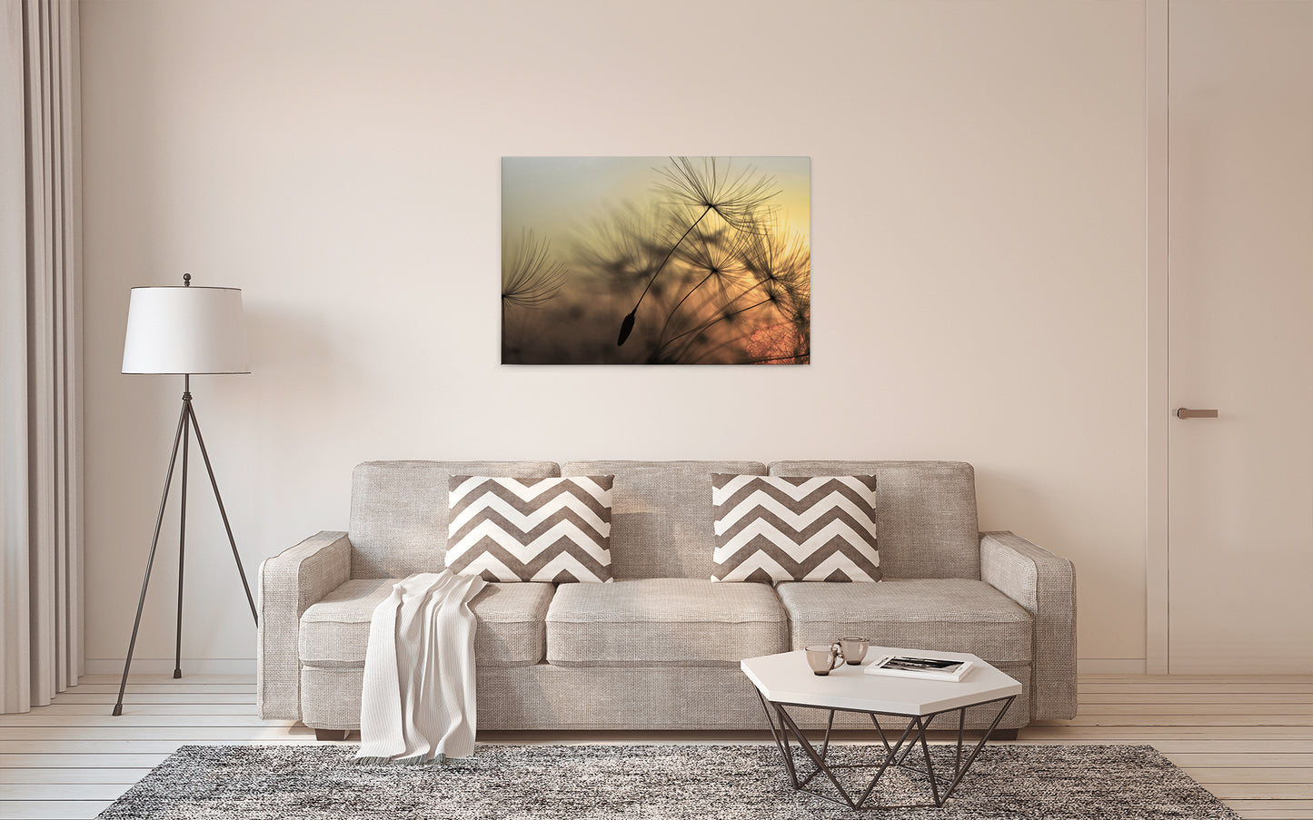 Löwenzahn Leinwandbild Orange 90x60 DD120285 Wandbild Leinwand Natur Gelb