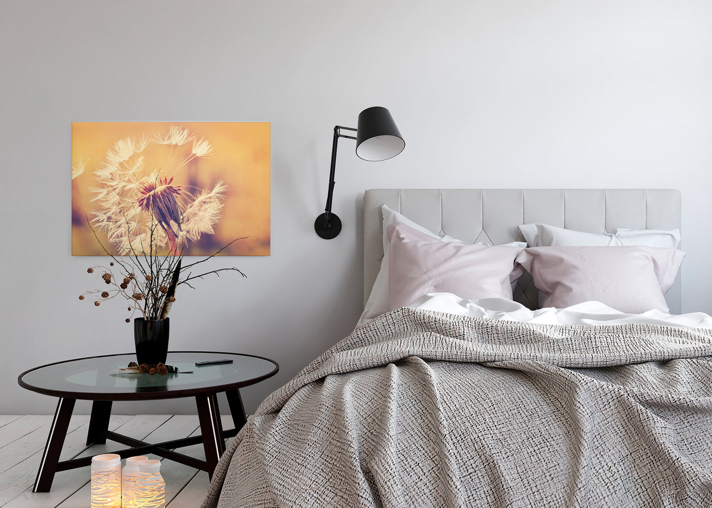 Löwenzahn Leinwandbild 90x60 DD120286 Keilrahmen Wandbild Orange Gelb Leinwand