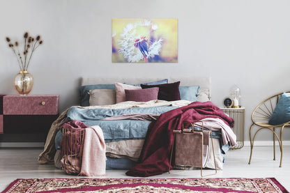 Löwenzahn Leinwandbild Weiß 90x60 DD120287 Wandbild Natur Gelb Keilrahmen