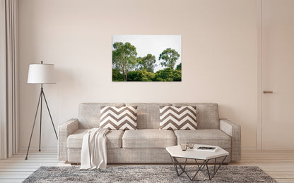 Baumwipfel Leinwandbild Grün Weiß 90x60 DD120290 Keilrahmen Wandbild Leinwand