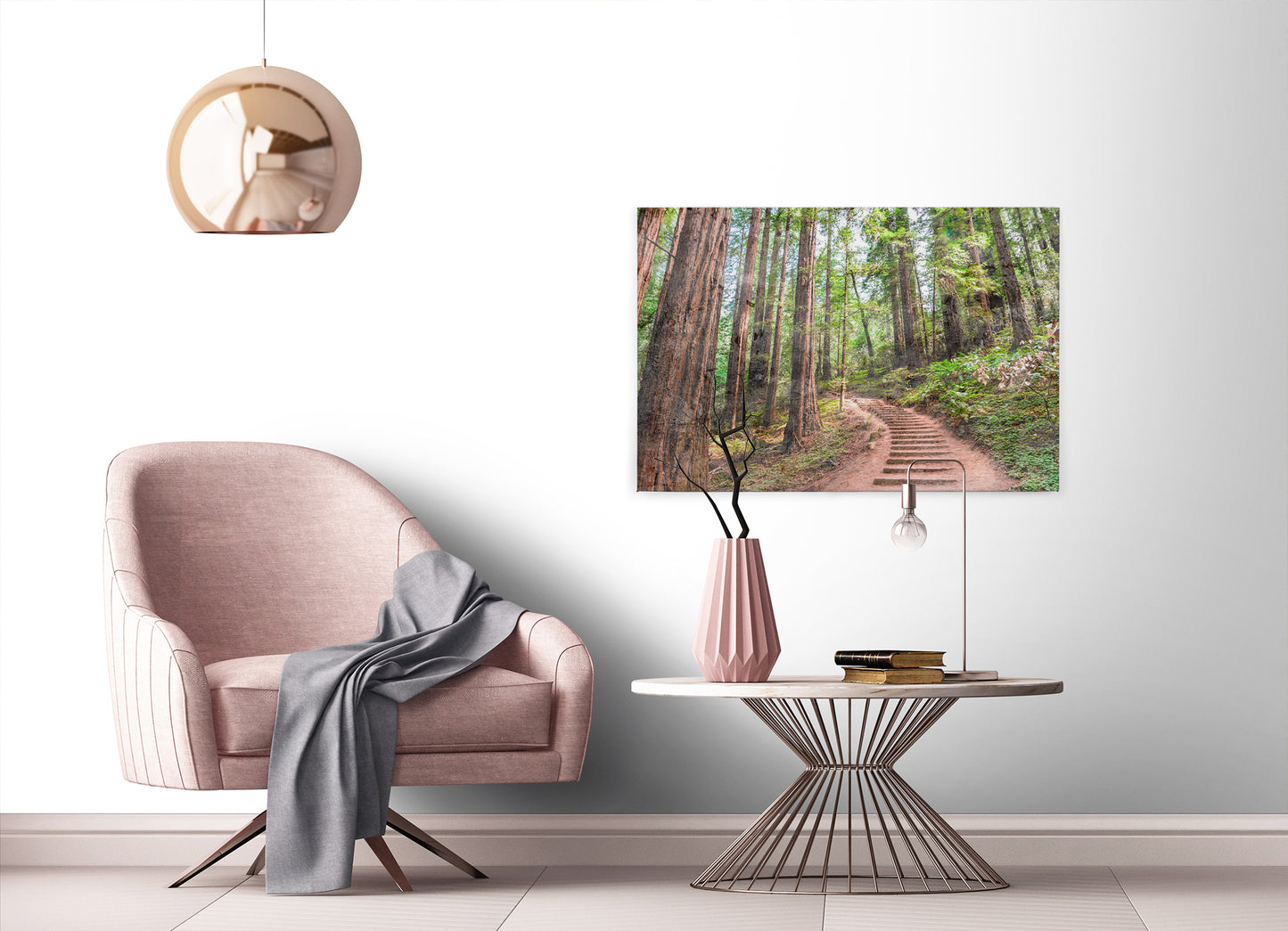Leinwandbild Wald Pfad Grün Braun 90x60 DD120304 Keilrahmen Wandbild Leinwand