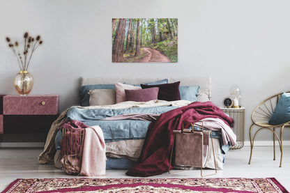 Leinwandbild Wald Pfad Grün Braun 90x60 DD120304 Keilrahmen Wandbild Leinwand