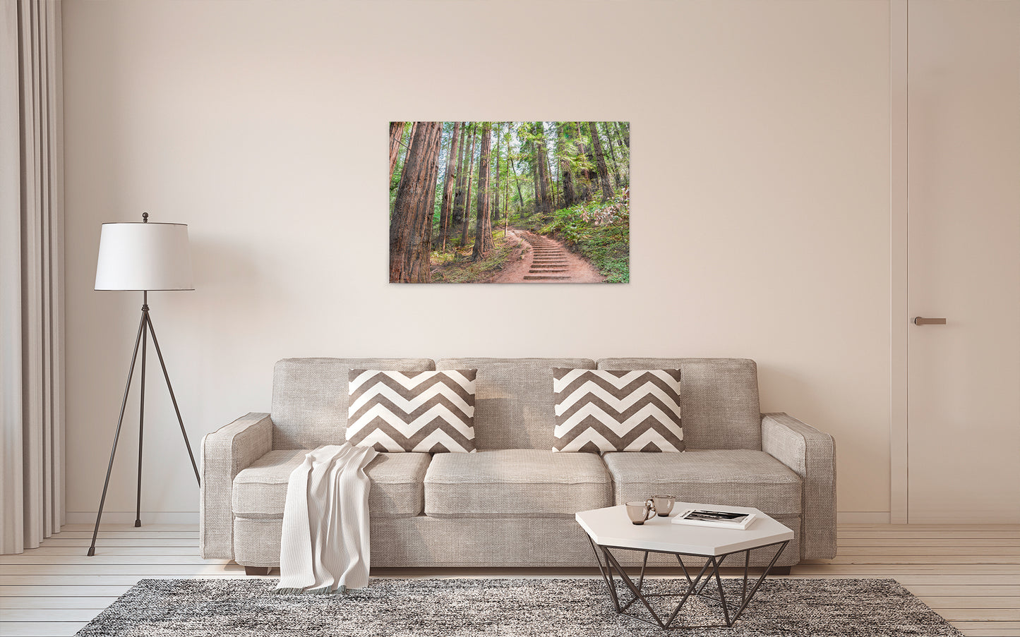 Leinwandbild Wald Pfad Grün Braun 90x60 DD120304 Keilrahmen Wandbild Leinwand