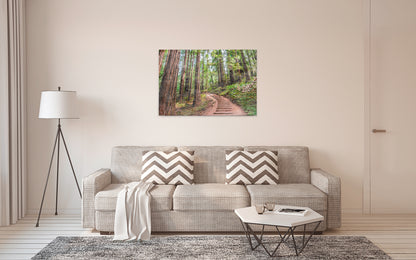 Leinwandbild Wald Pfad Grün Braun 90x60 DD120304 Keilrahmen Wandbild Leinwand