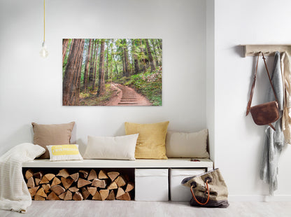 Leinwandbild Wald Pfad Grün Braun 90x60 DD120304 Keilrahmen Wandbild Leinwand