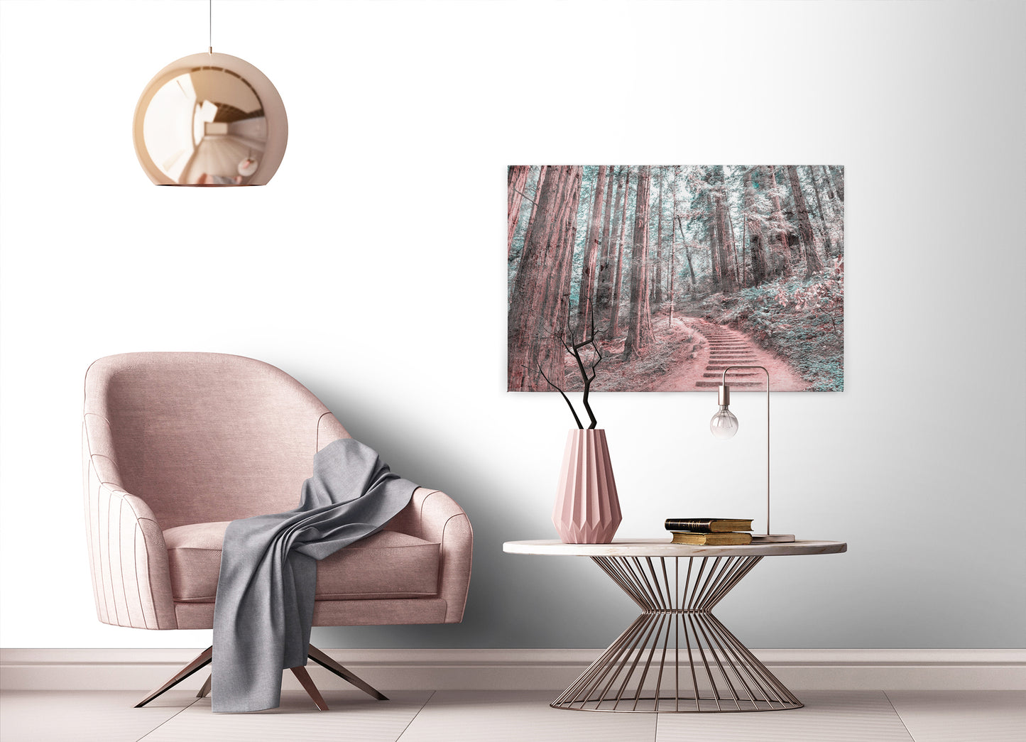 Leinwandbild Pfad Wald Braun Grün 90x60 DD120305 Keilrahmen Wandbild Leinwand