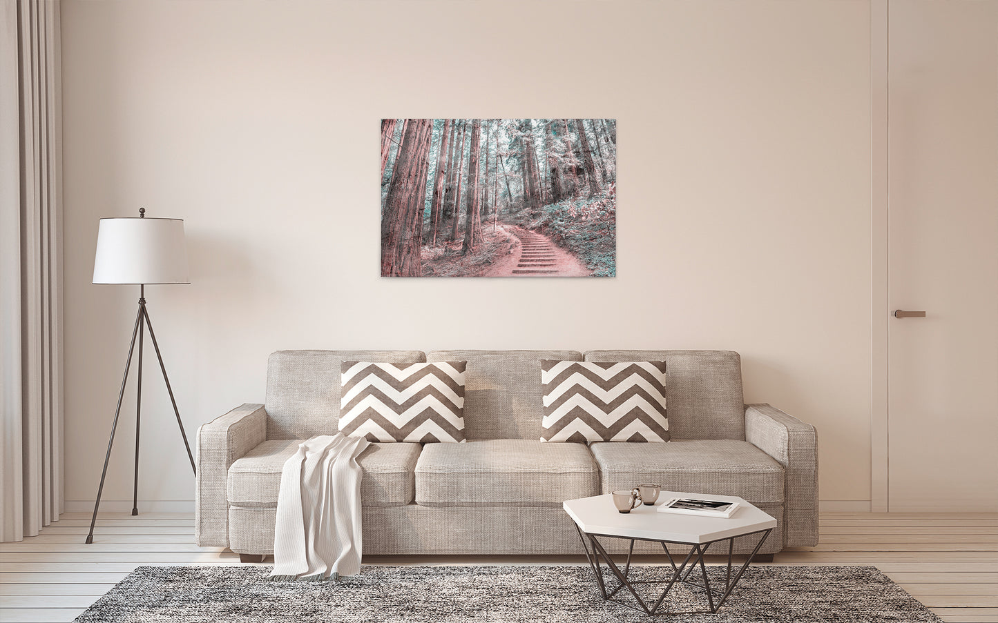 Leinwandbild Pfad Wald Braun Grün 90x60 DD120305 Keilrahmen Wandbild Leinwand
