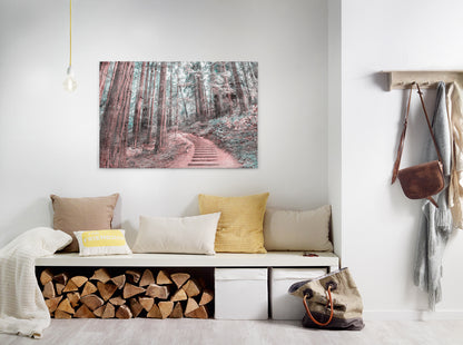 Leinwandbild Pfad Wald Braun Grün 90x60 DD120305 Keilrahmen Wandbild Leinwand