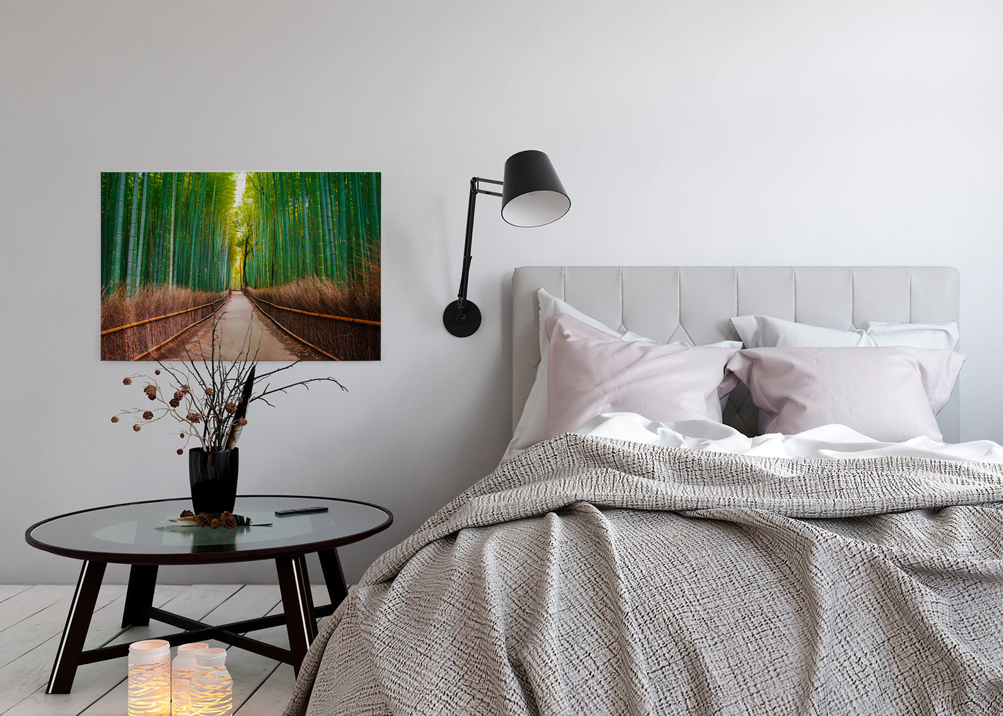 Leinwandbild Bambus Pfad Grün Braun 90x60 DD120306 Keilrahmenbild Natur Wandbild