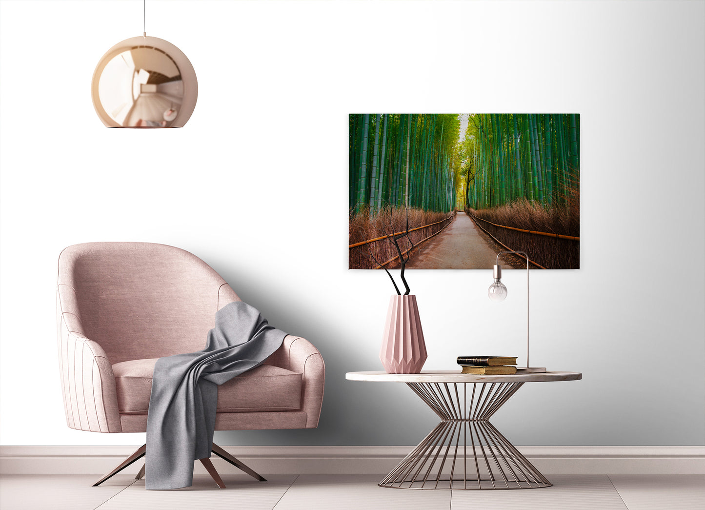 Leinwandbild Bambus Pfad Grün Braun 90x60 DD120306 Keilrahmenbild Natur Wandbild