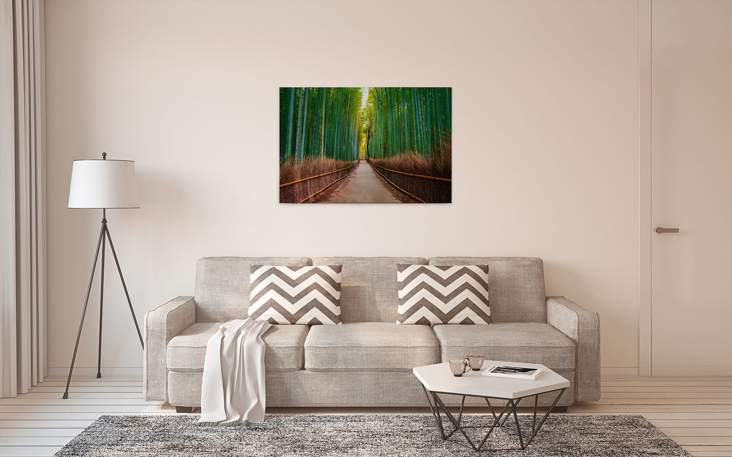 Leinwandbild Bambus Pfad Grün Braun 90x60 DD120306 Keilrahmenbild Natur Wandbild