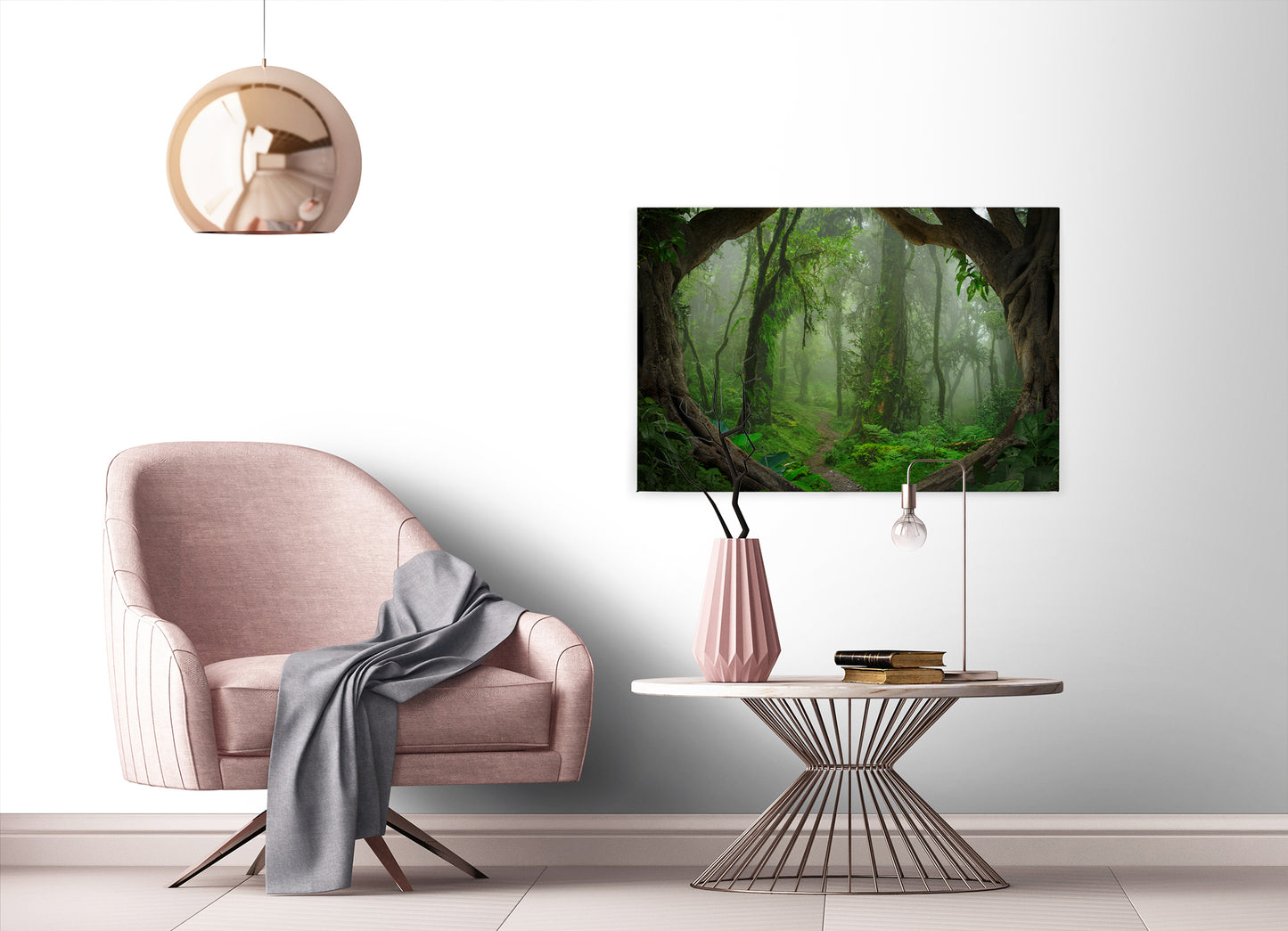 Leinwandbild Dschungel Grün Braun 90x60 DD120307 Keilrahmen Wandbild Leinwand