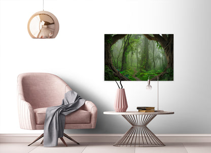 Leinwandbild Dschungel Grün Braun 90x60 DD120307 Keilrahmen Wandbild Leinwand