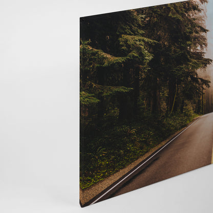 Leinwandbild Straße Wald Grün braun 90x60 DD120309 Keilrahmen Wandbild Leinwand