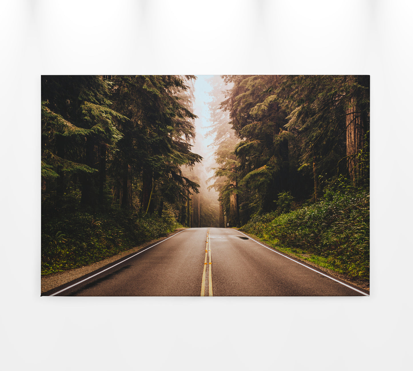 Leinwandbild Straße Wald Grün braun 90x60 DD120309 Keilrahmen Wandbild Leinwand