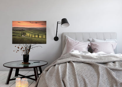 Leinwandbild Landschaft Toskana Grün Orange 90x60 DD120313 Keilrahmen Wandbild