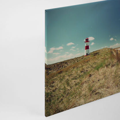 Leinwandbild Leuchtturm Blau Grün 90x60 DD120314 Keilrahmenbild Wandbild Natur