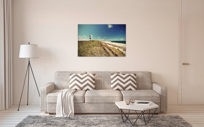 Leinwandbild Leuchtturm Blau Grün 90x60 DD120314 Keilrahmenbild Wandbild Natur