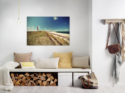 Leinwandbild Leuchtturm Blau Grün 90x60 DD120314 Keilrahmenbild Wandbild Natur