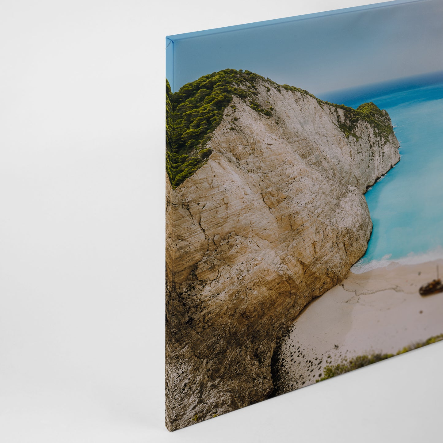 Leinwandbild Meer Lagune Blau Beige 90x60 DD120317 Keilrahmen Wandbild Leinwand