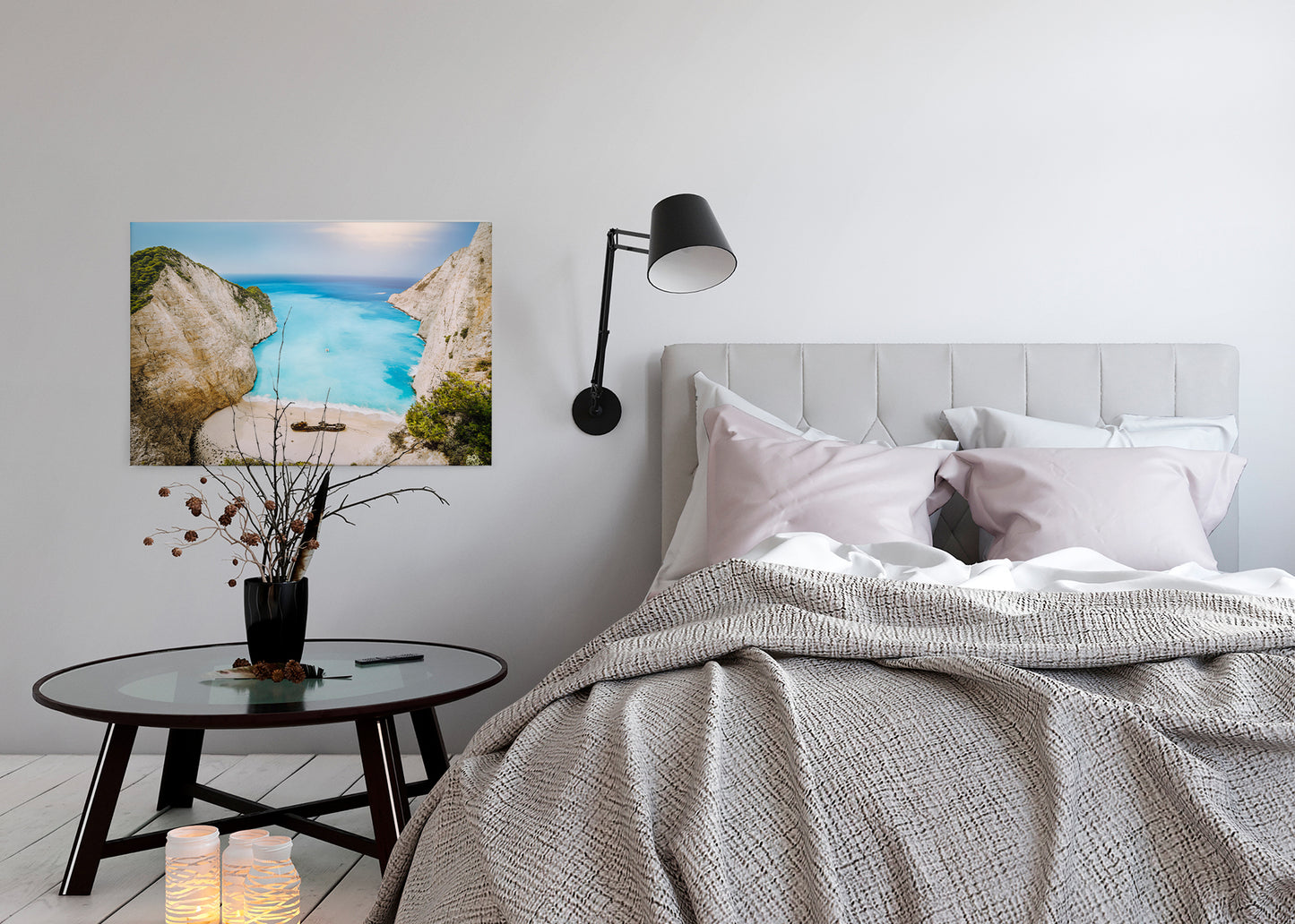 Leinwandbild Meer Lagune Blau Beige 90x60 DD120317 Keilrahmen Wandbild Leinwand